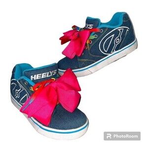Heelys Propel JoJo Siwa Blue Denim Girls Skate Shoe Sneakers Size Youth 4